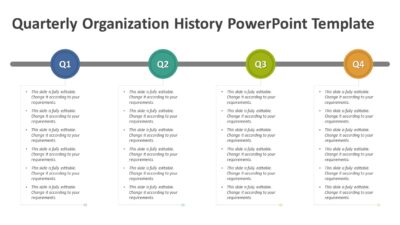 Quarterly Organization History PowerPoint Template