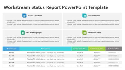 Workstream Status Report PowerPoint Template