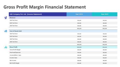 Gross Profit Margin Financial Statement PowerPoint Template