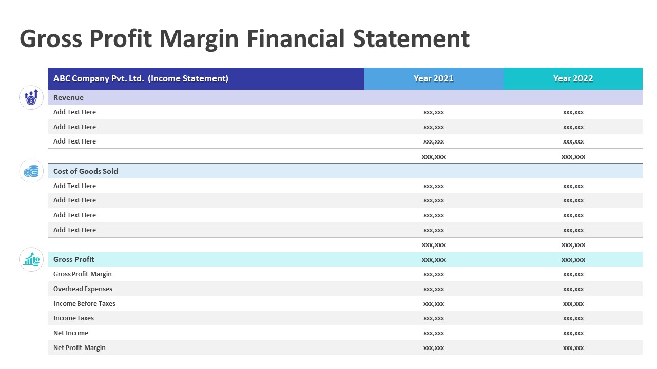 Gross Profit Margin Financial Statement Powerpoint Template Gross Profit Margin Financial Statement Powerpoint Template