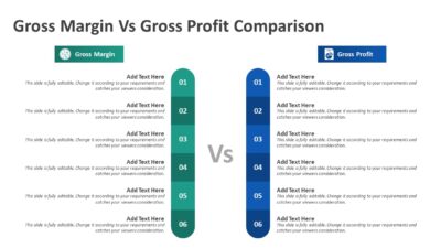Gross Margin Vs Gross Profit Comparison PowerPoint Template