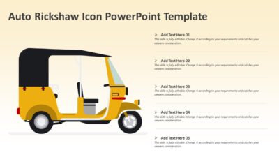 Auto Rickshaw Icon PowerPoint Template