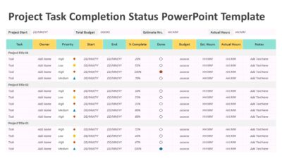 Project Task Completion Status PowerPoint Template