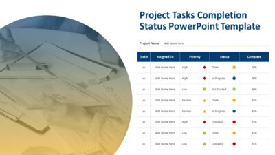 Project Tasks Completion Status PowerPoint Template