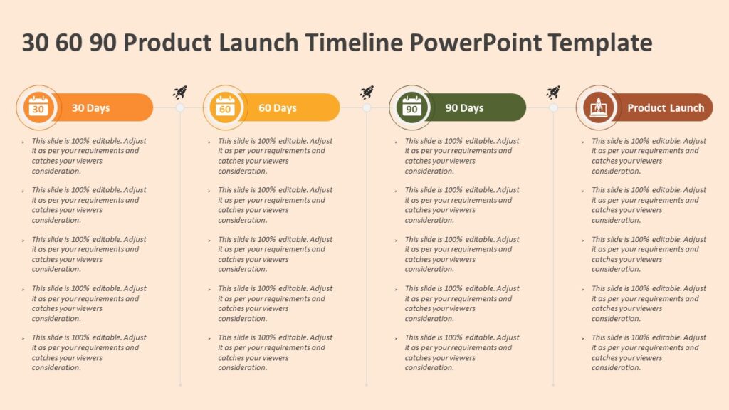 30 60 90 Product Launch Timeline PowerPoint Template