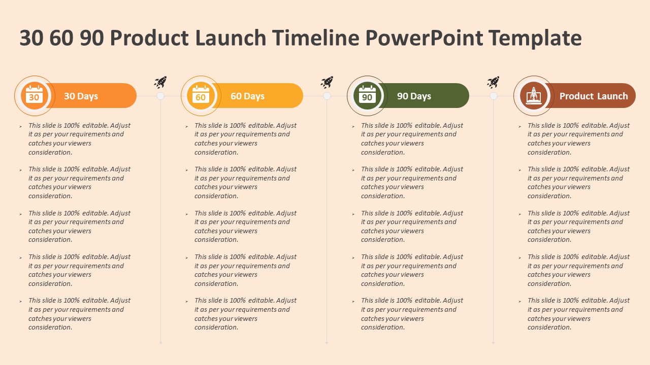 30 60 90 Product Launch Timeline PowerPoint Template