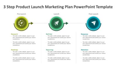 3 Step Product Launch Marketing Plan PowerPoint Template
