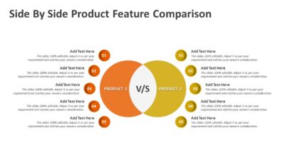 Side By Side Product Feature Comparison PowerPoint Template