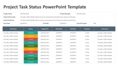 Project Task Status PowerPoint Template
