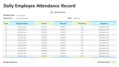 Daily Employee Attendance Record PowerPoint Presentation