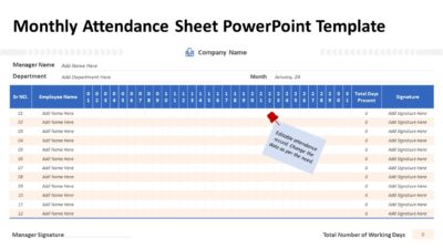 Monthly Attendance Sheet PowerPoint Template