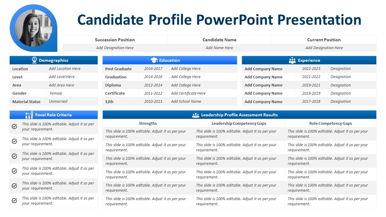 Candidate Profile PowerPoint Slide PPT Templates Candidate Profile PowerPoint Slide PPT Templates