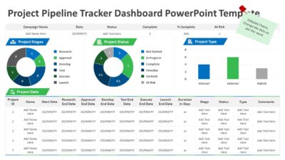 Project Pipeline Tracker Dashboard PowerPoint Template