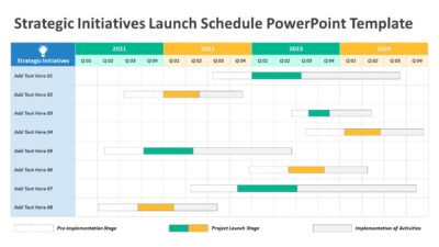 Strategic Initiatives Launch Schedule PowerPoint Template