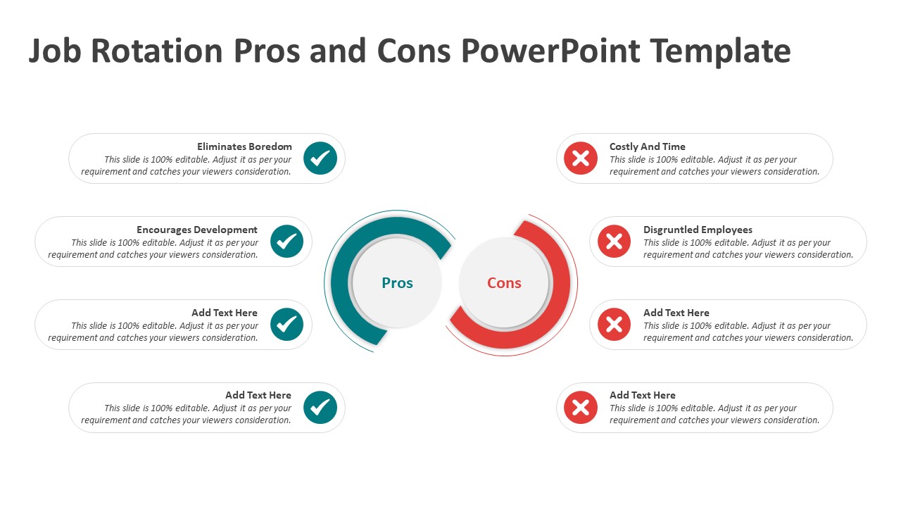 Job Rotation Pros and Cons PowerPoint Template PPT Templates