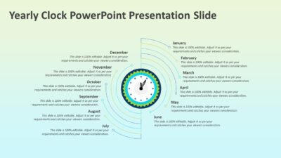 Yearly Clock PowerPoint Presentation Slide