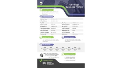 One Page Business Profile Presentation Template