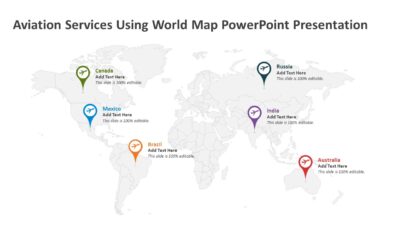 Aviation Services Using World Map PowerPoint Presentation