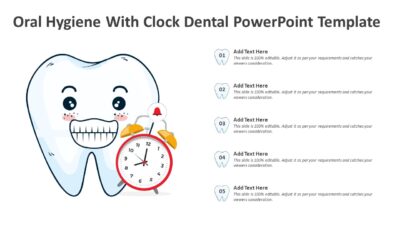 Oral Hygiene With Clock Dental PowerPoint Template
