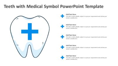 Teeth with Medical Symbol PowerPoint Template