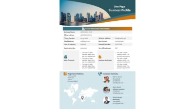 One Page Business Profile Presentation Design