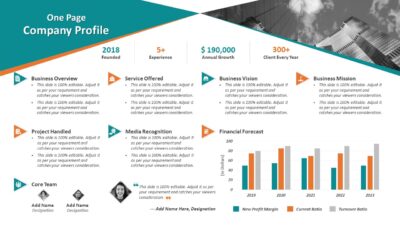 One Page Company Profile PowerPoint Template