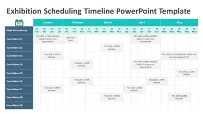 Exhibition Scheduling Timeline PowerPoint Template