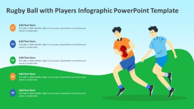 Rugby Ball with Players Infographic PowerPoint Template