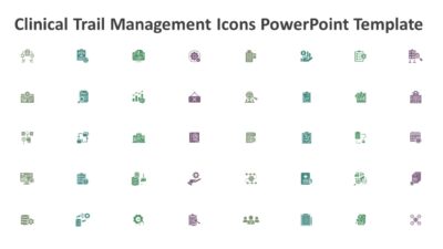 Clinical Trail Management Icons PowerPoint Template