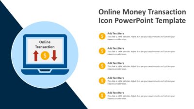 Online Money Transaction Icon PowerPoint Template
