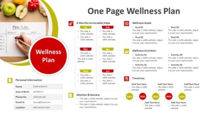 One Page Wellness Plan PowerPoint Template