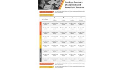One Page Summary of Analysis Result PowerPoint Template