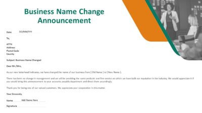 Business Name Change Announcement PowerPoint Template