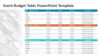 Event Budget Table PowerPoint Template