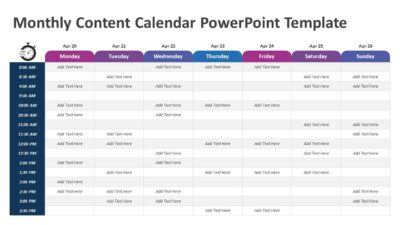 Monthly Content Calendar PowerPoint Template
