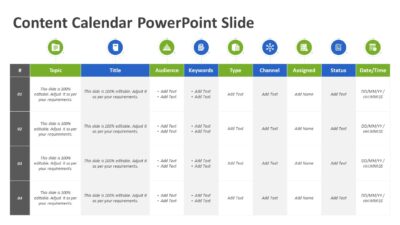 Content Calendar PowerPoint Slide
