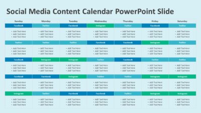 Social Media Content Calendar PowerPoint Slide
