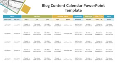 Blog Content Calendar PowerPoint Template