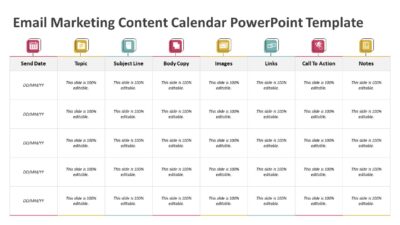 Email Marketing Content Calendar PowerPoint Template