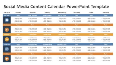 Social Media Content Calendar PowerPoint Template
