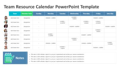 Team Resource Calendar PowerPoint Template