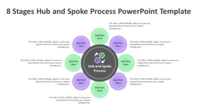 8 Stages Hub and Spoke Process PowerPoint Template