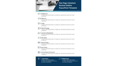 One Page Literature Review Outline PowerPoint Template