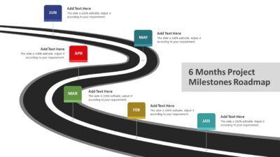 6 Months Project Milestones Roadmap PowerPoint Template