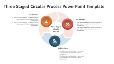 Three Staged Circular Process PowerPoint Template