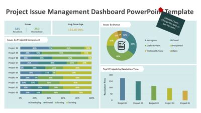 Project Issue Management Dashboard PowerPoint Template