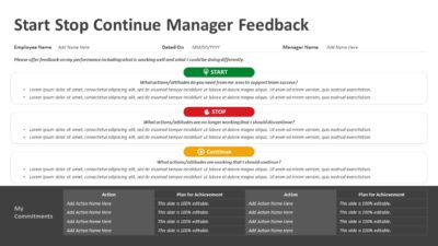 Start Stop Continue Manager Feedback PowerPoint Template