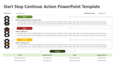 Start Stop Continue Action PowerPoint Template