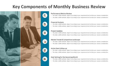 Key Components of Monthly Business Review PowerPoint Template