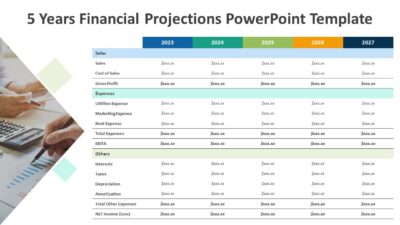 5 Years Financial Projections PowerPoint Template